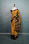 Mustard Yellow Semi Banarasi Saree