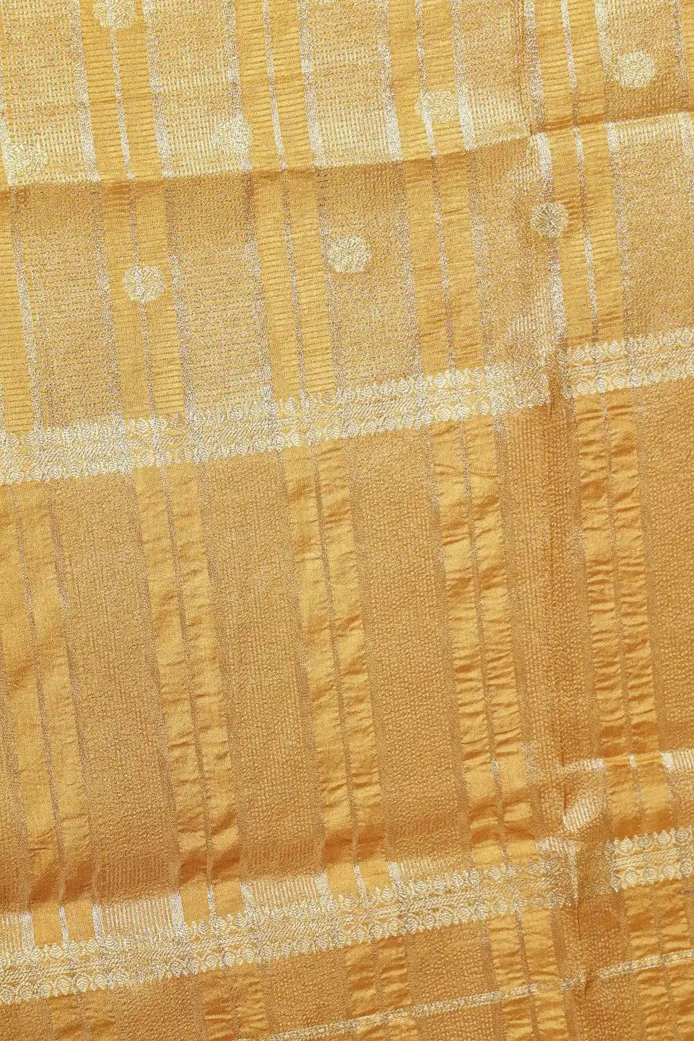 Coffee brown semi silk fabric with fine woven lines