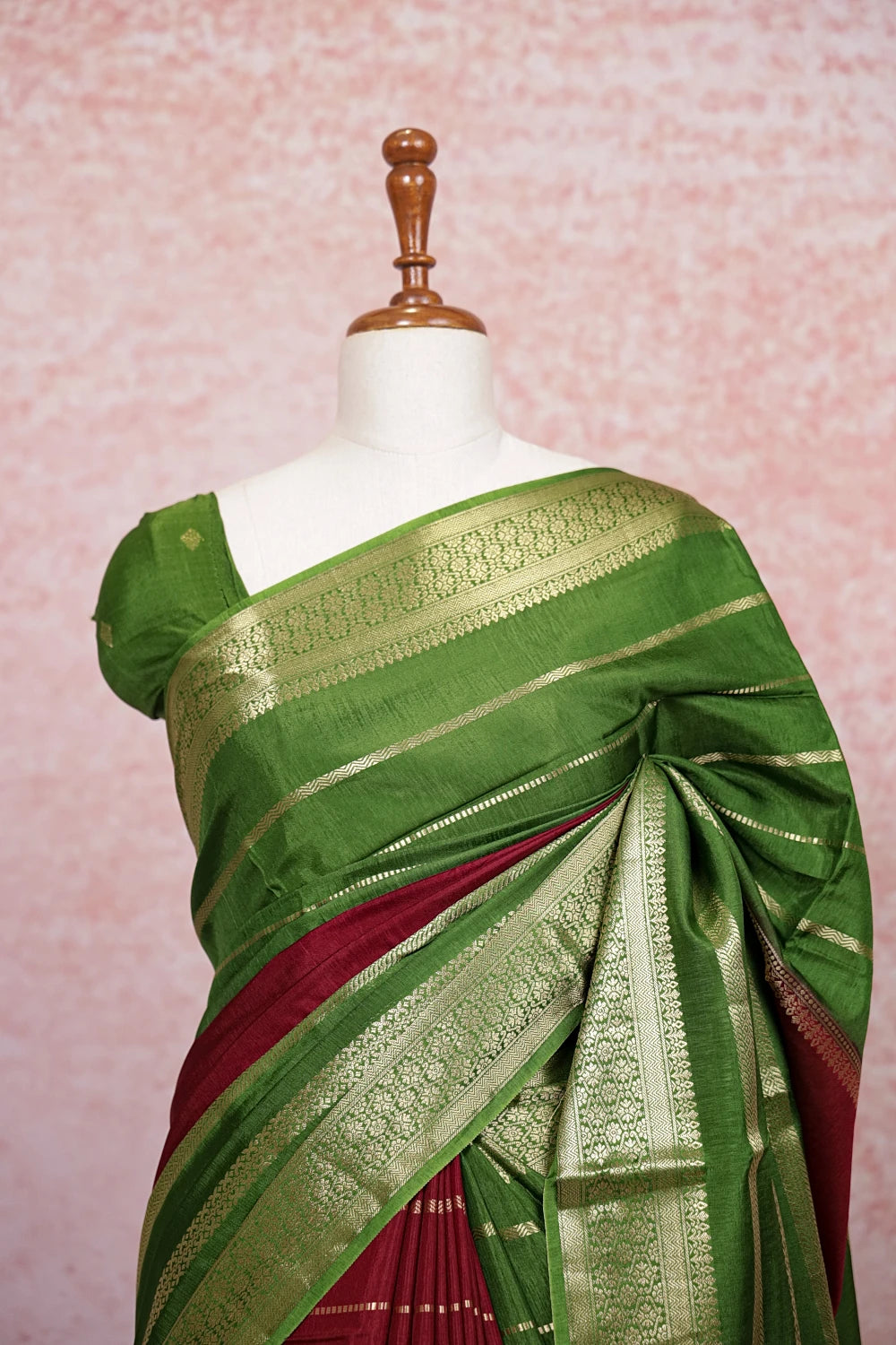 Maroon Semi Silk Saree