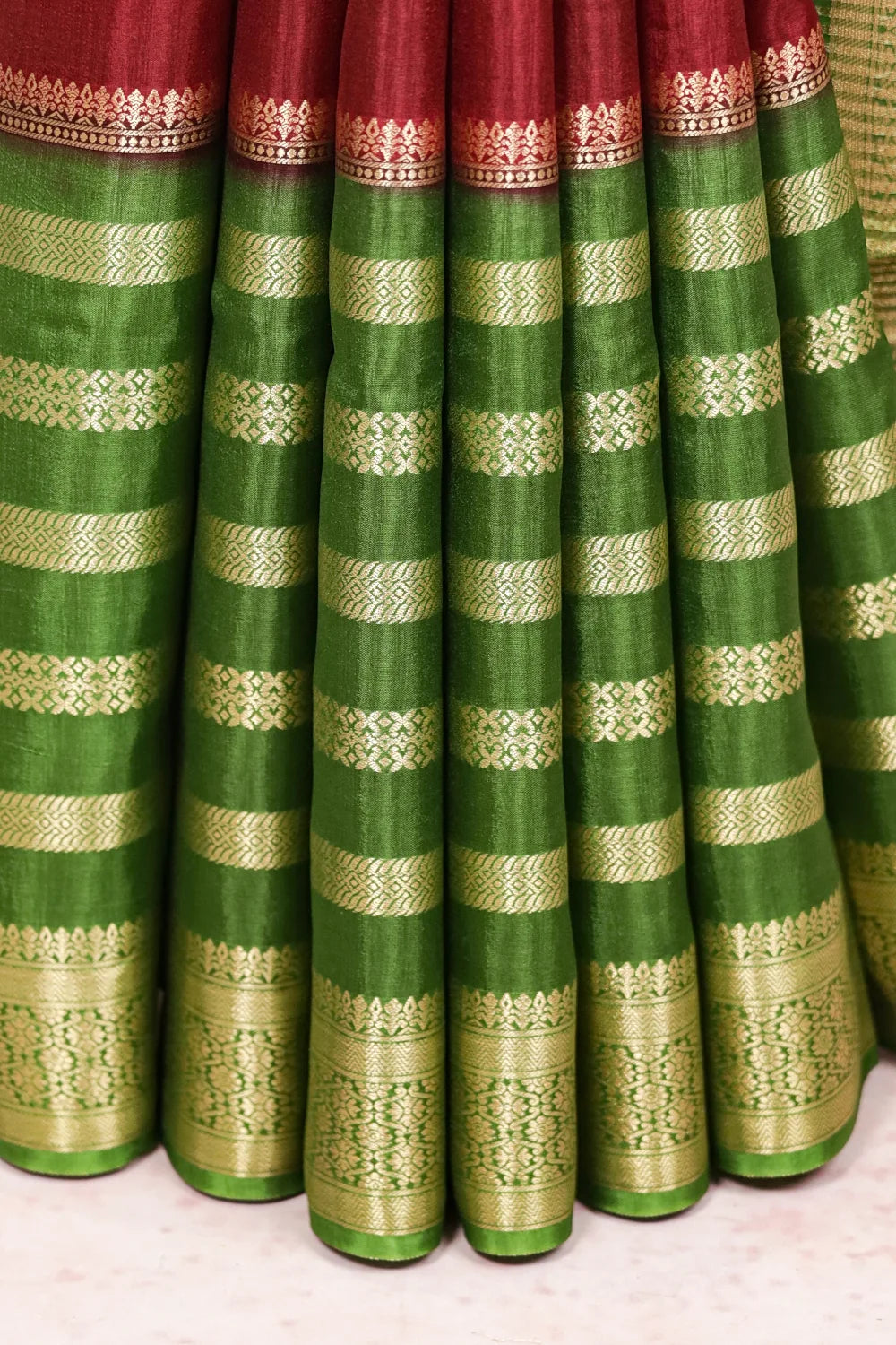 Maroon Semi Silk Saree