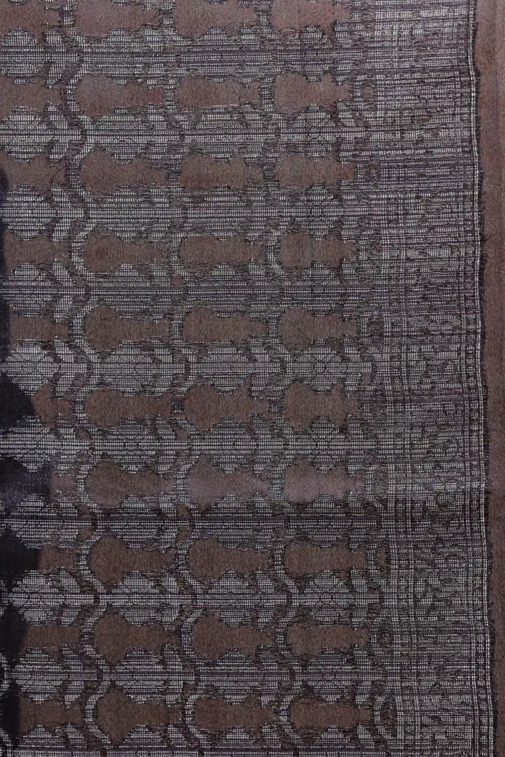 Semi tussar saree fabric texture, printed floral detail