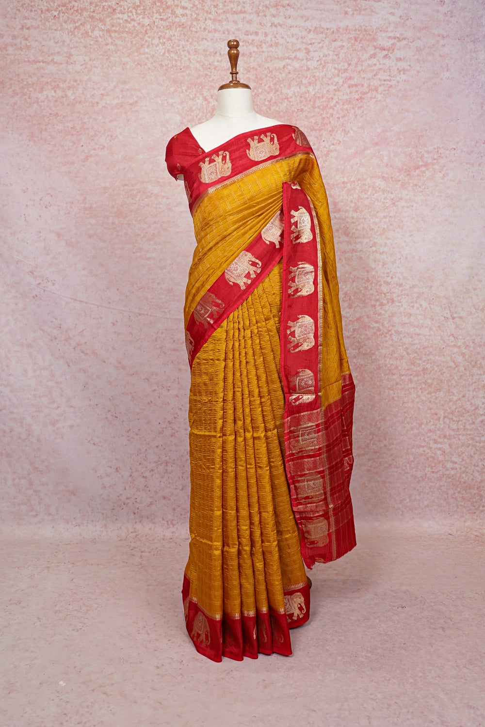 Mustard Yellow Banarasi Silk Saree