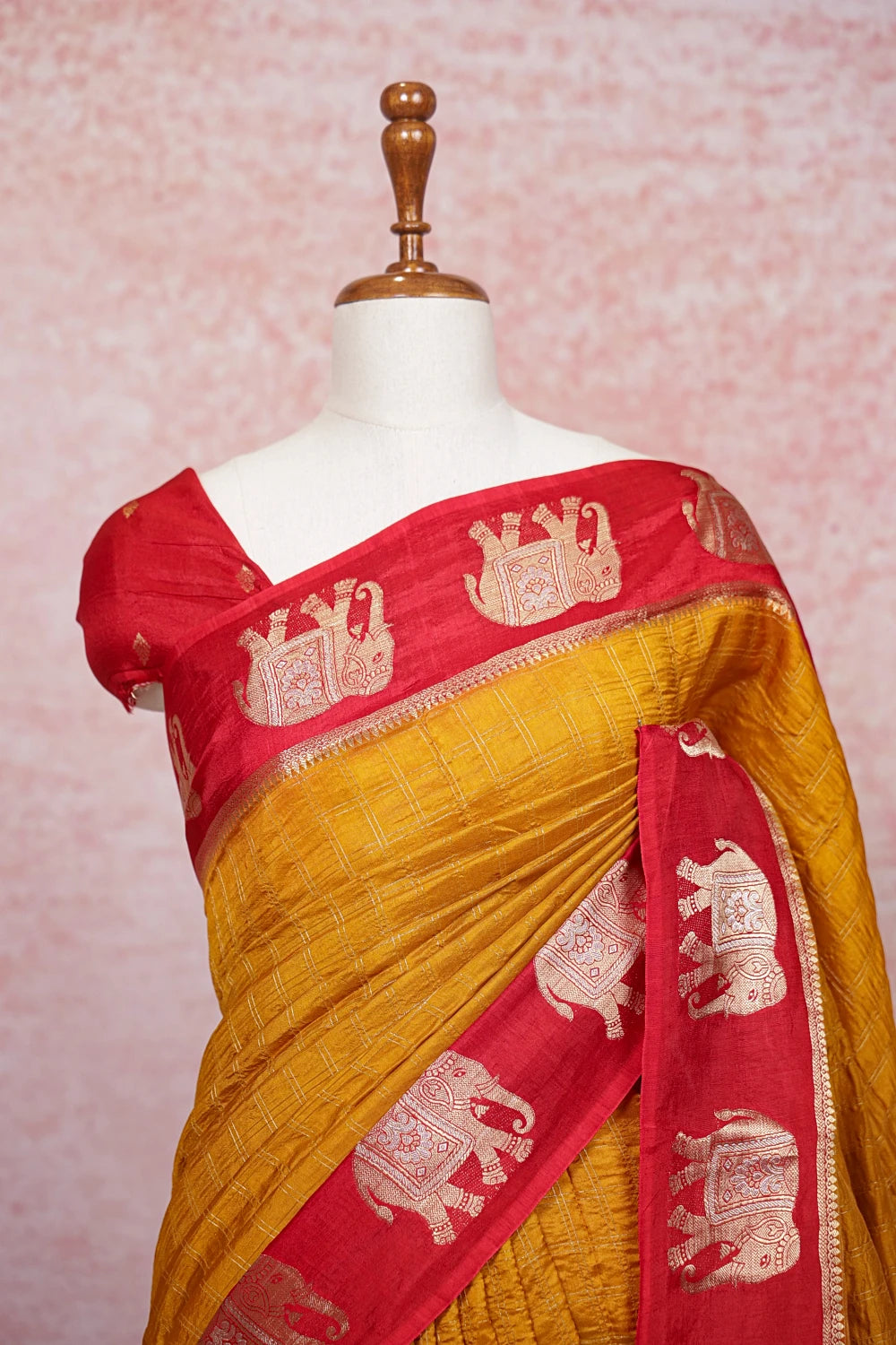 Mustard Yellow Banarasi Silk Saree