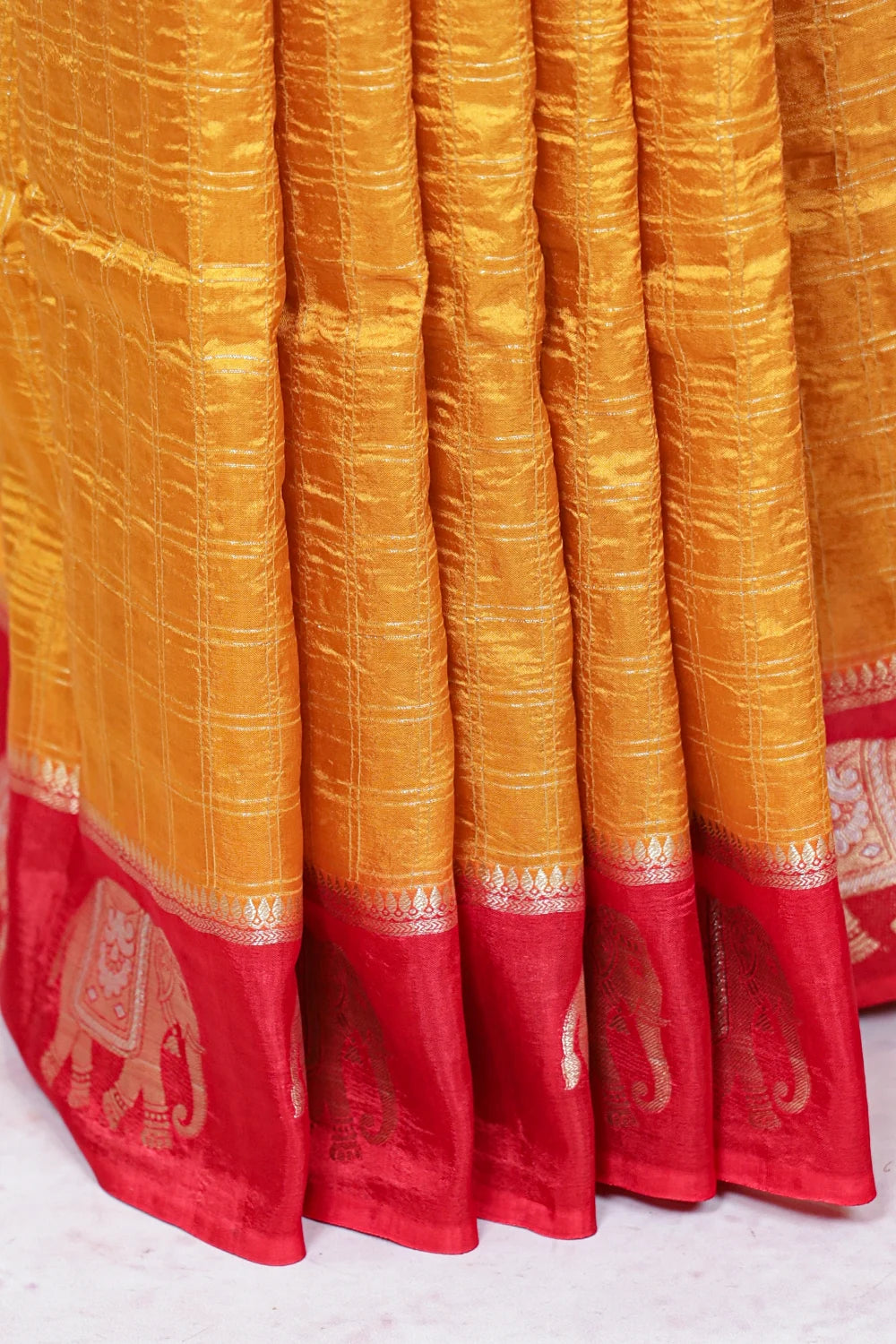 Mustard Yellow Banarasi Silk Saree
