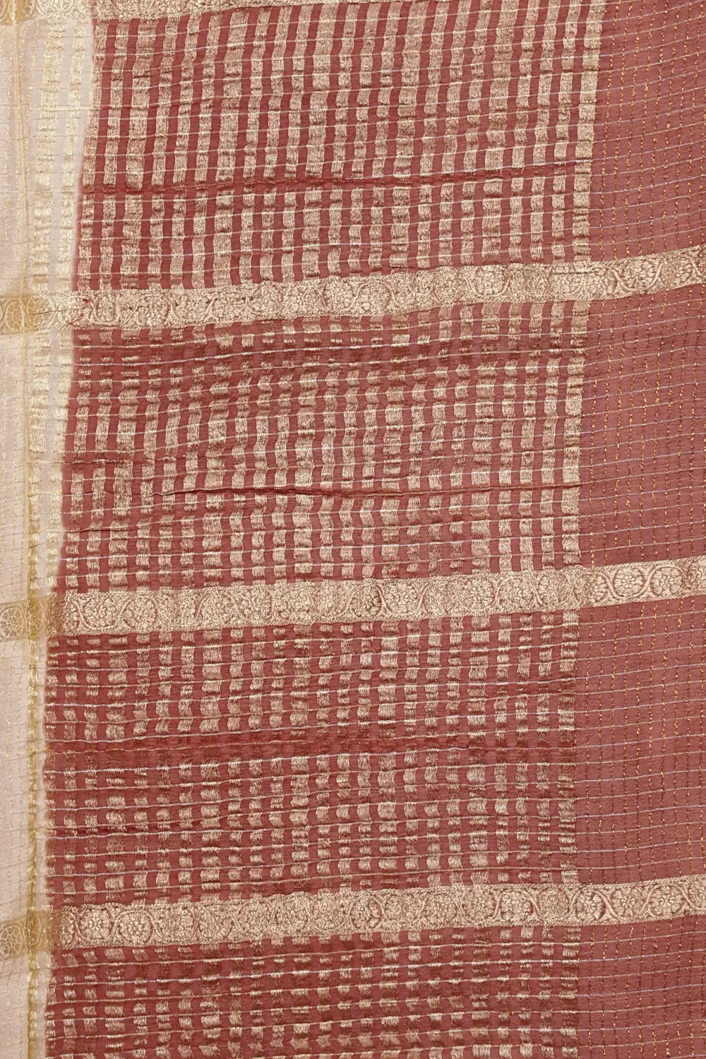 Binni silk saree fabric texture, small butta motif detail