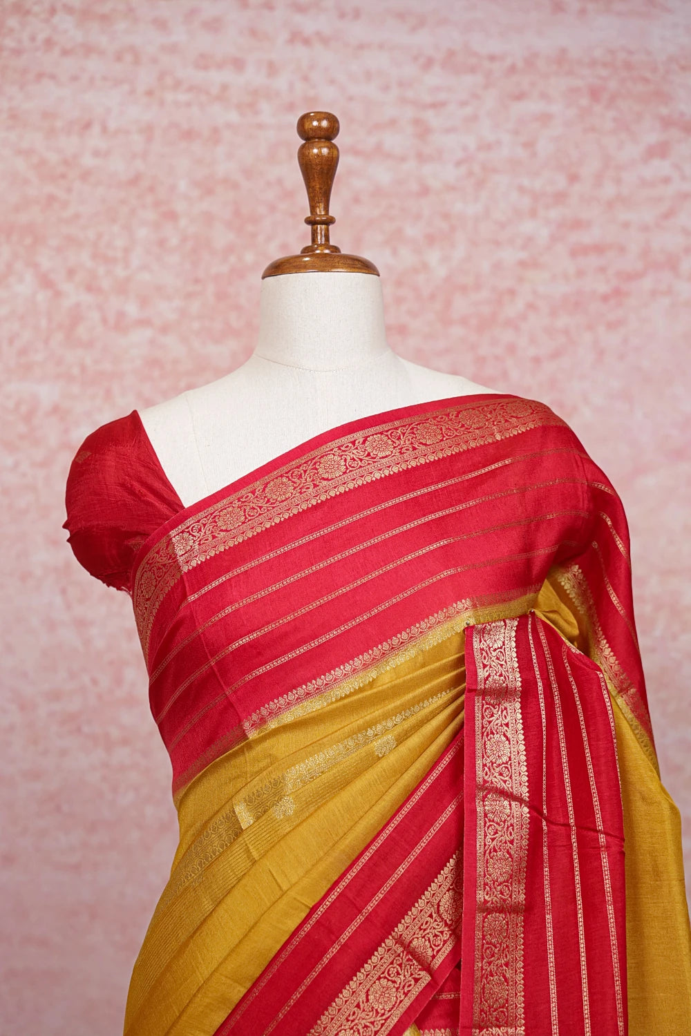 Mustard Yellow Banarasi Silk Saree