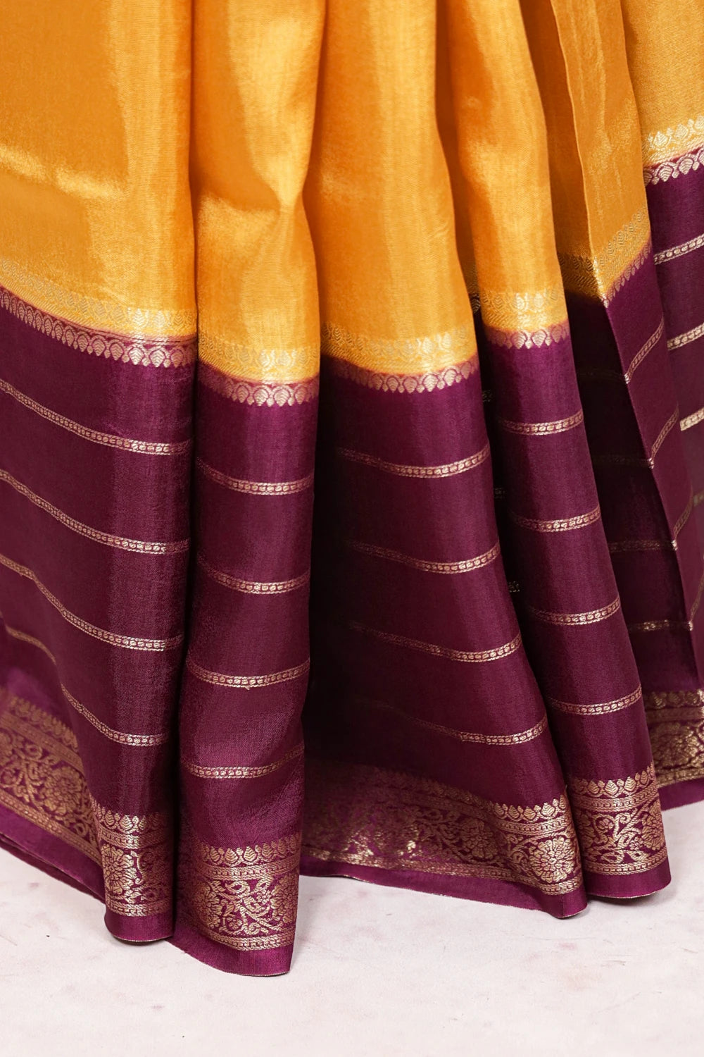 Yellow Banarasi Silk Saree