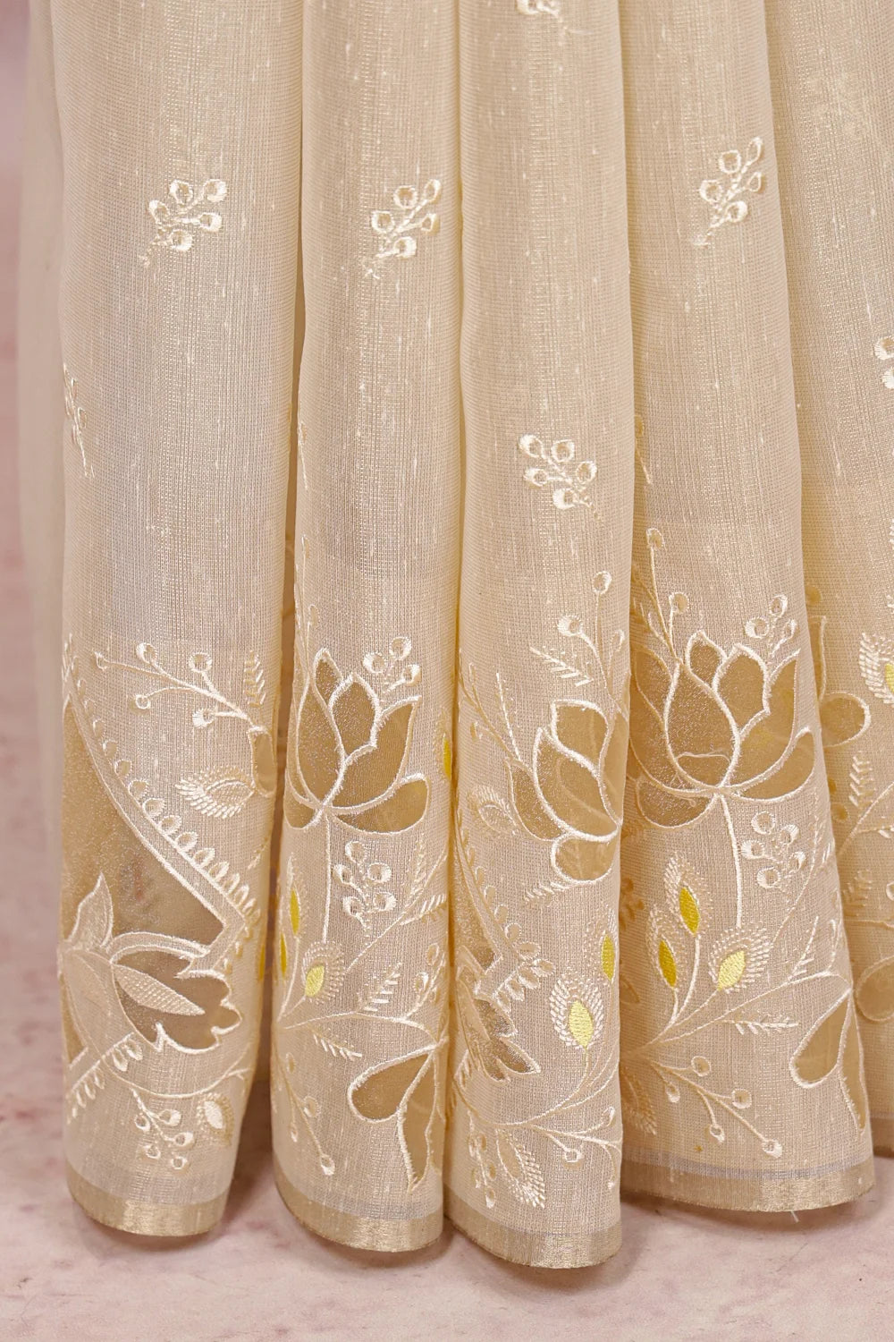 Cream Semi Tissue Saree