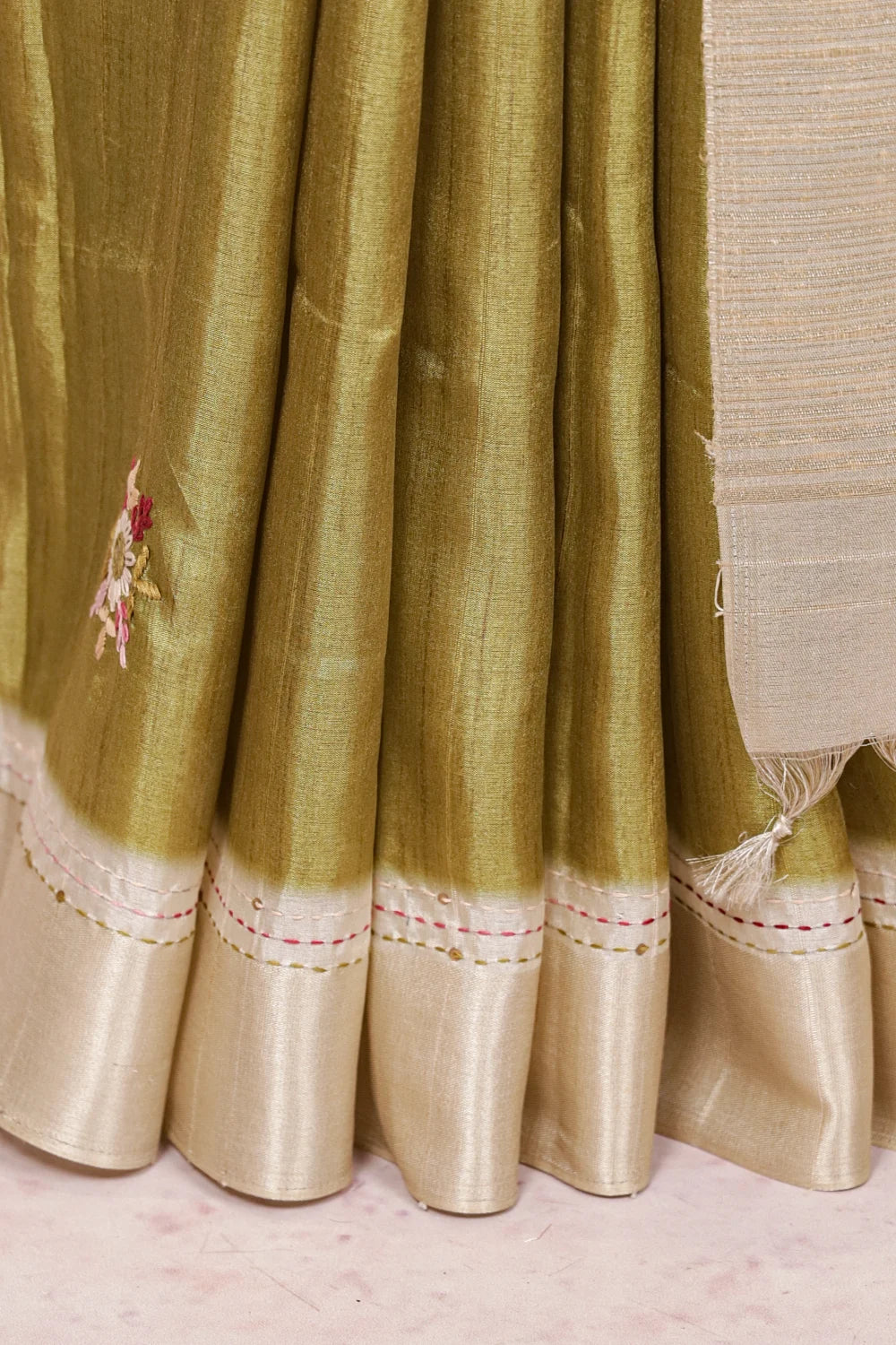 Pista Green Semi Jute Saree