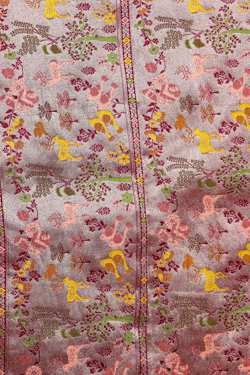 Wine Red Semi Banarasi Saree