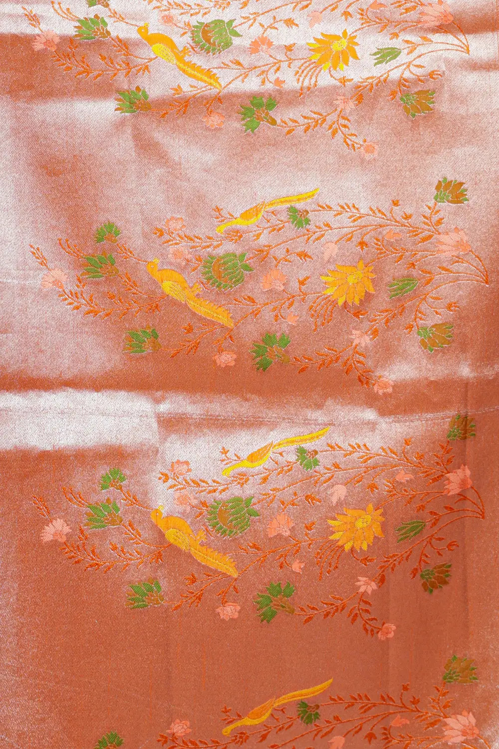 Orange Semi Banarasi Saree