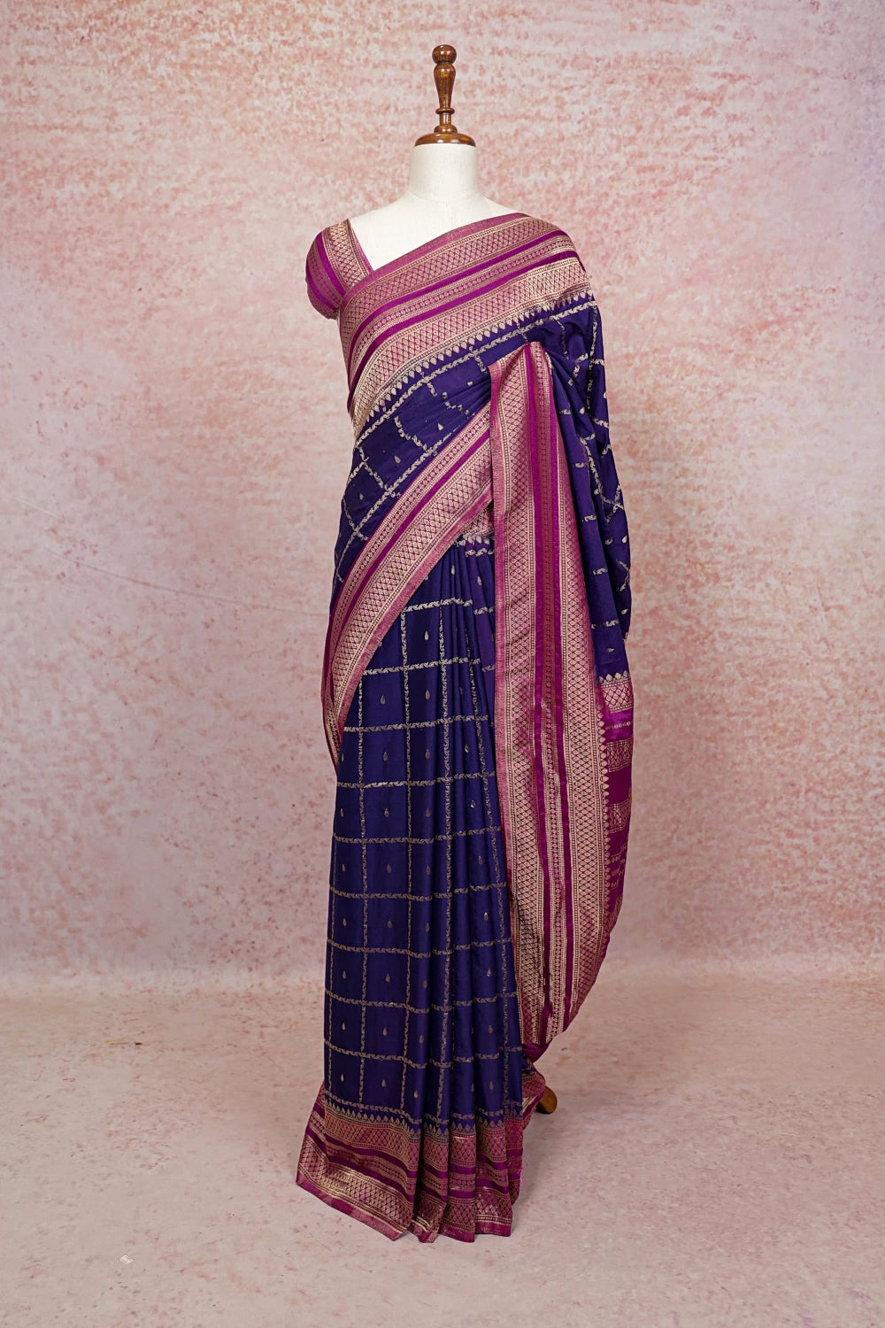 Violet Semi Banarasi Saree