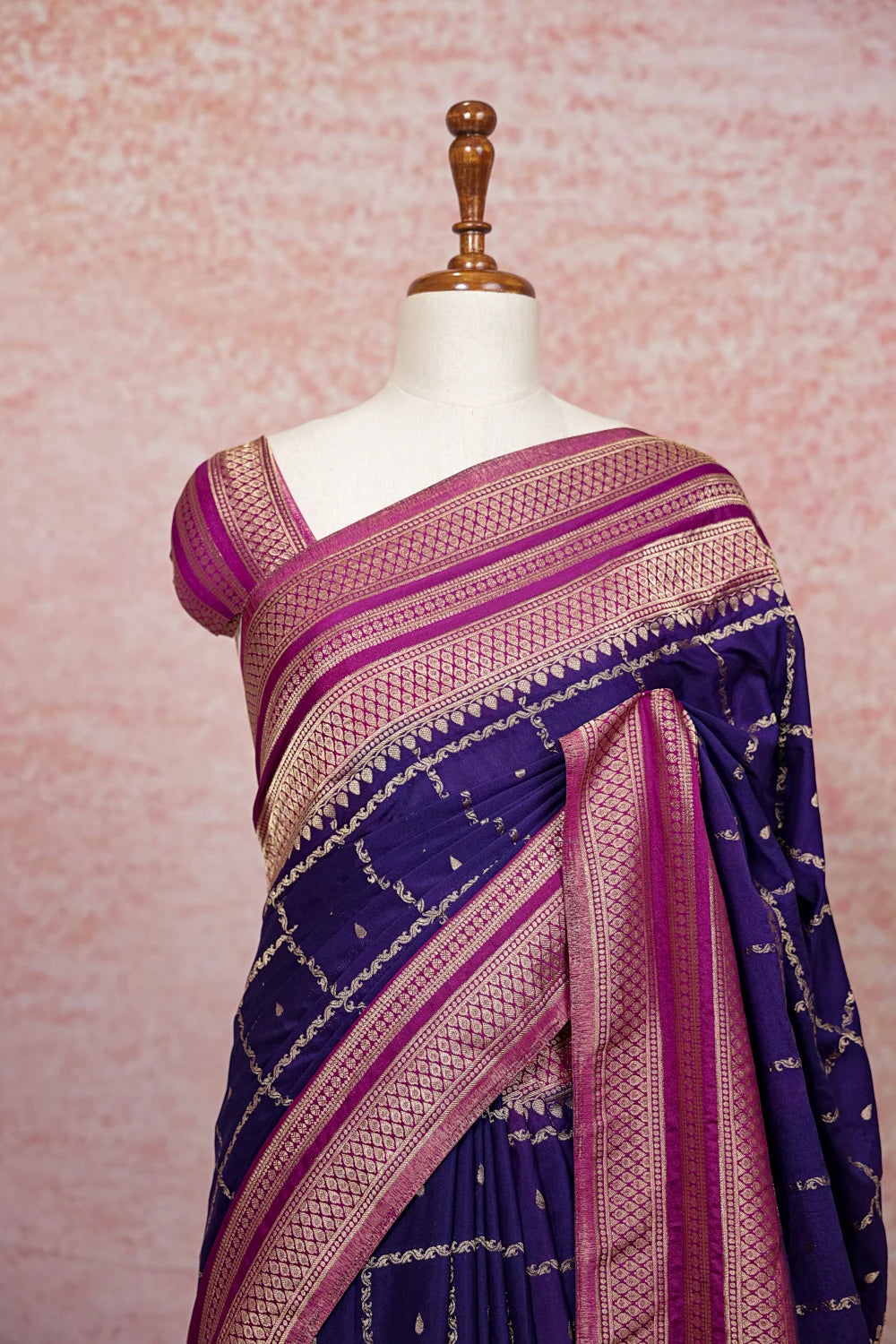 Violet Semi Banarasi Saree