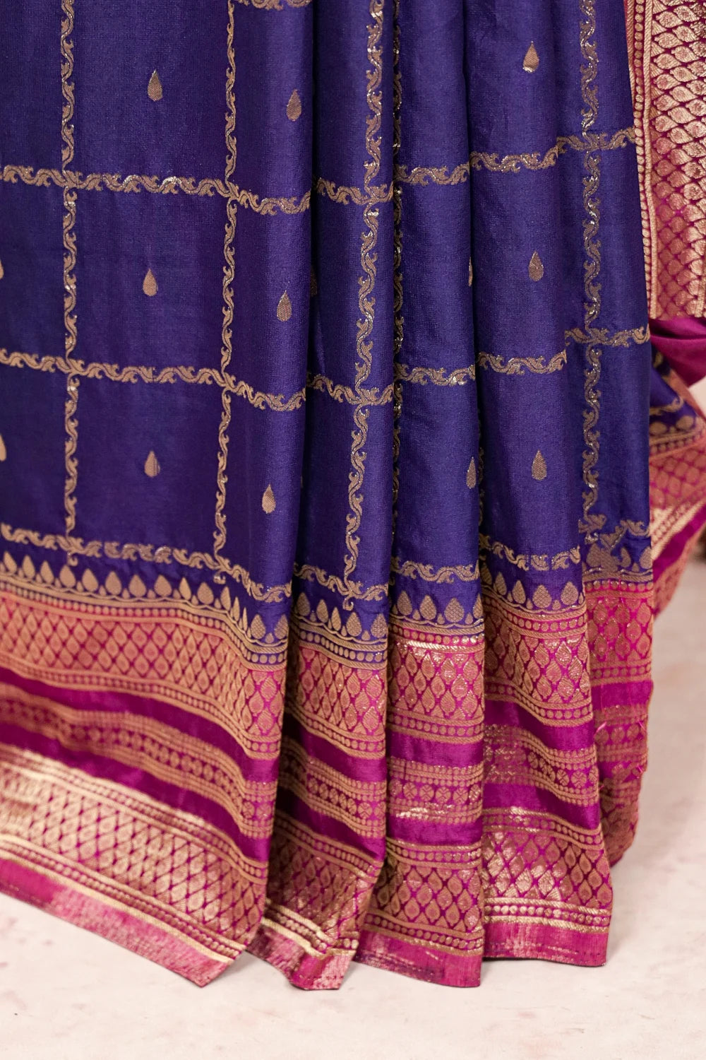 Violet Semi Banarasi Saree