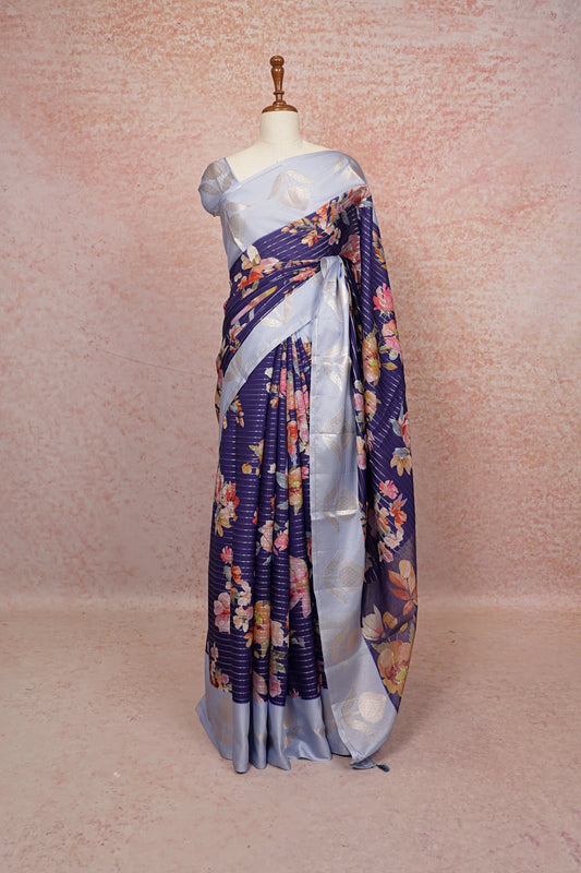 Blue Semi Silk Saree