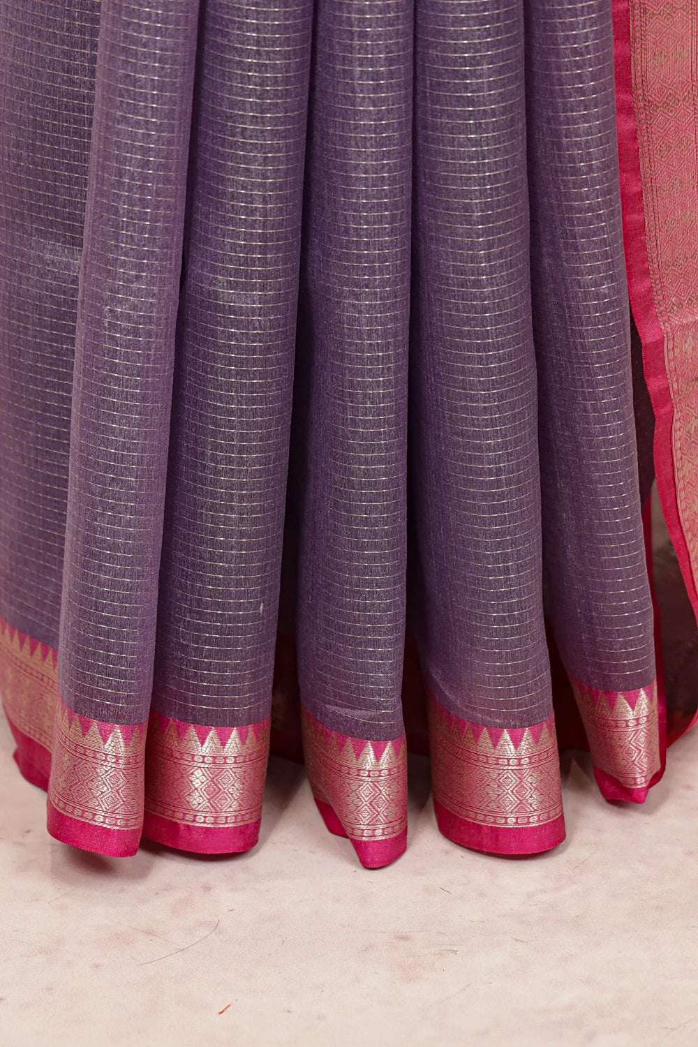 Lavender Semi Silk Saree