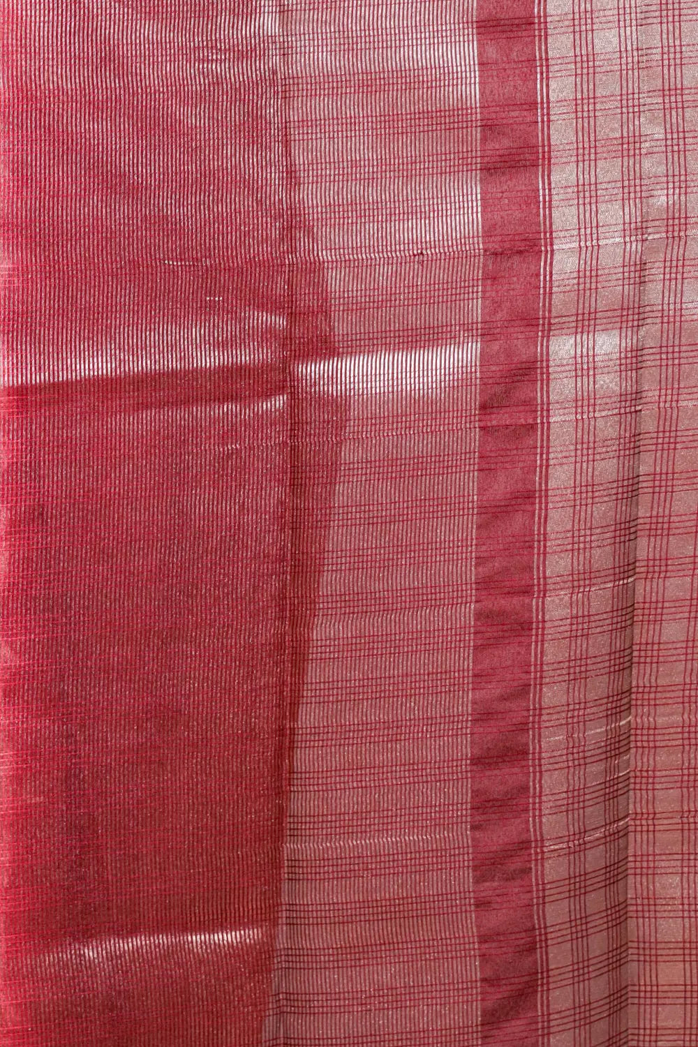 Coral Peach Semi Tissue Saree