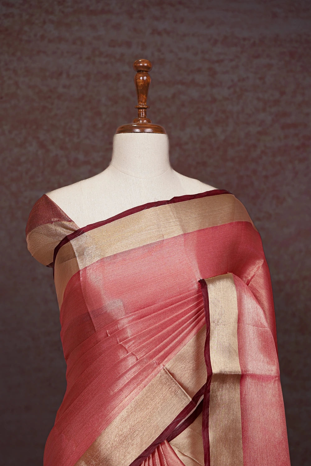 Rose Pink Semi Tissue Saree
