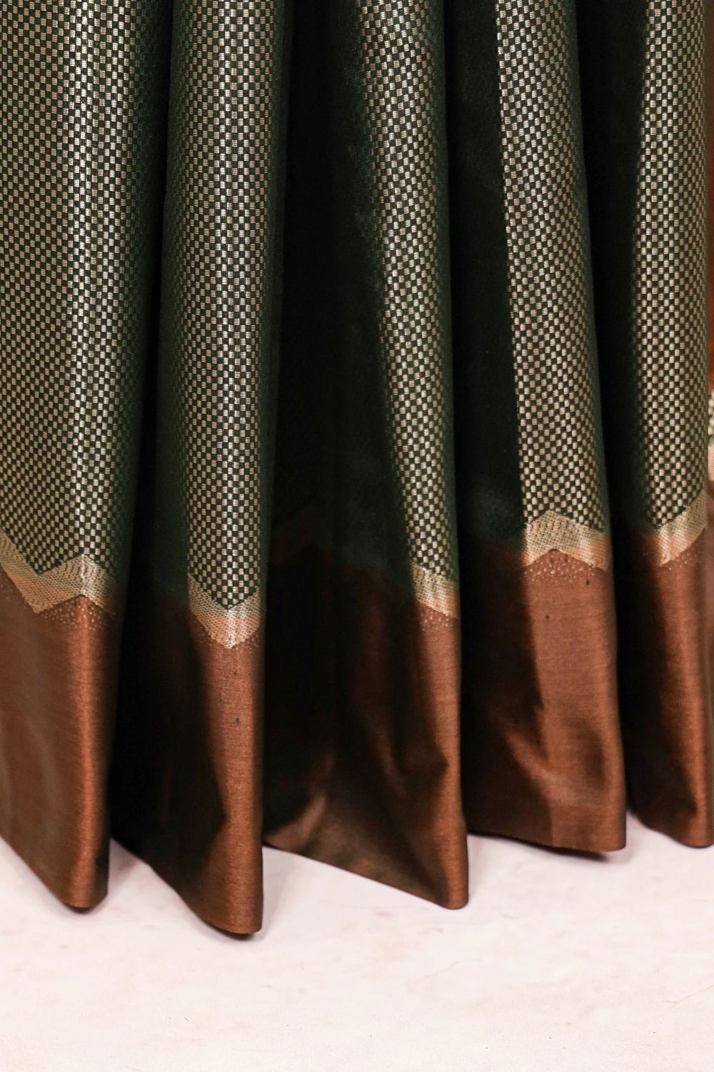 Dark Green Semi Silk Saree