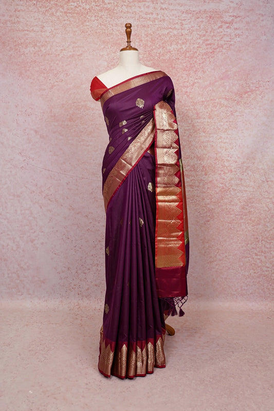 Grape Wine Art Silk Saree
