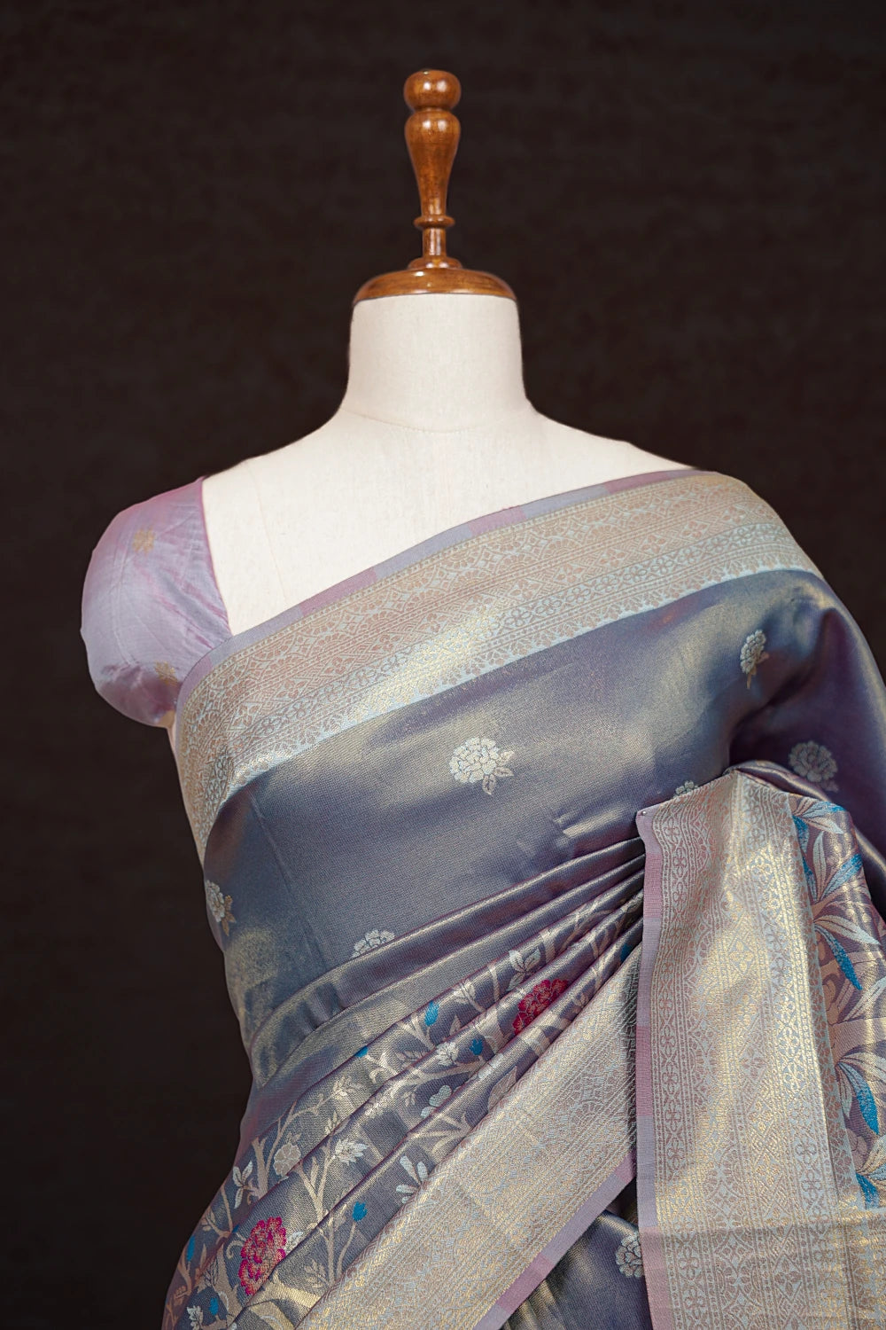 Blue Semi Tissue Saree