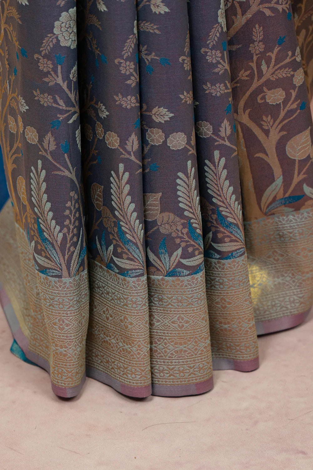 Blue Semi Tissue Saree