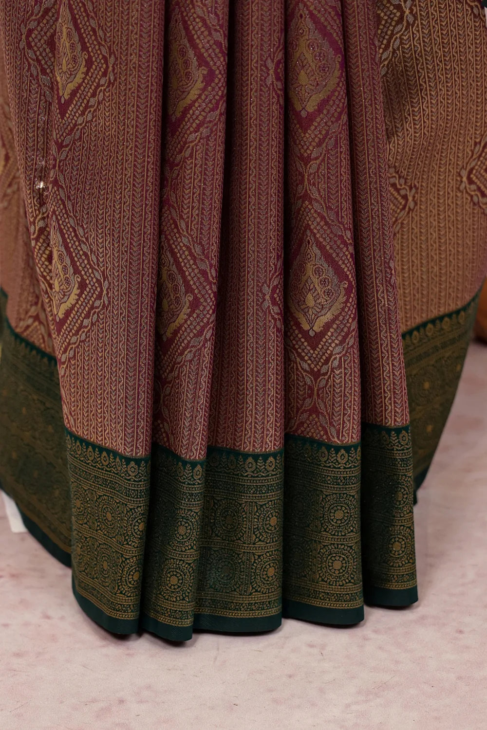 Wine Semi Silk Saree