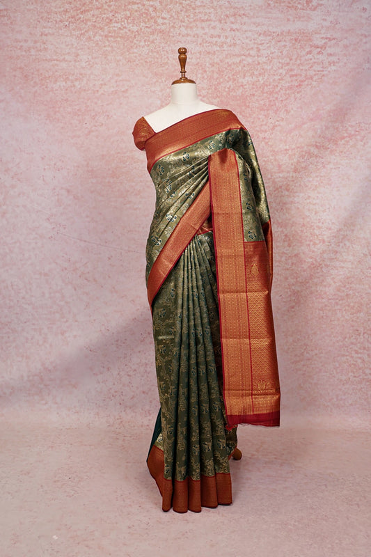 Green Semi Tissue Saree