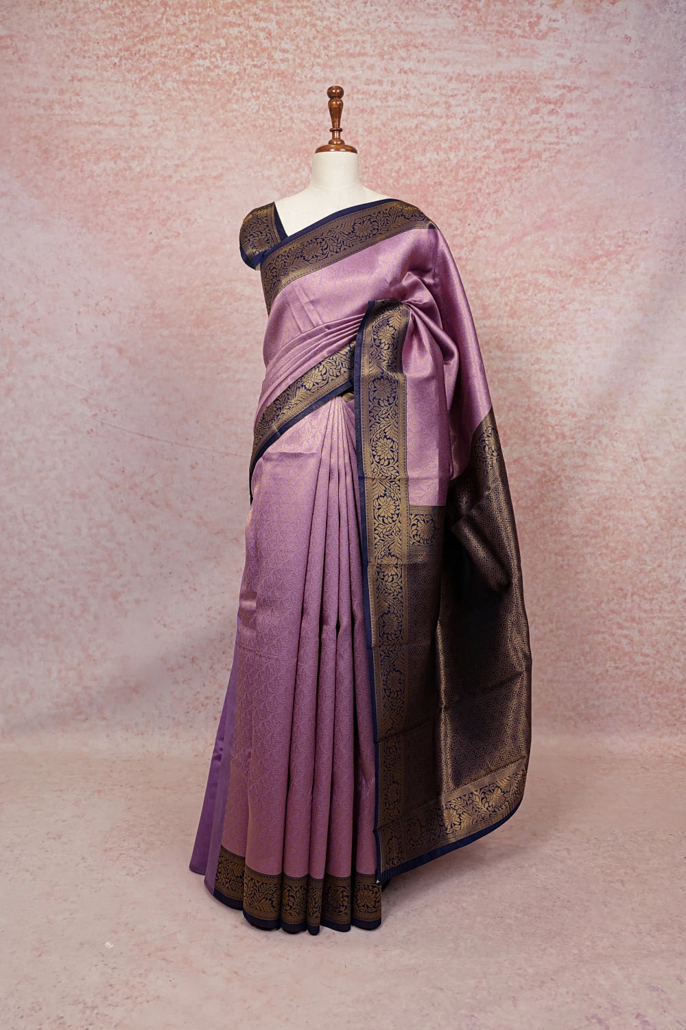 Lavender Semi Silk Saree