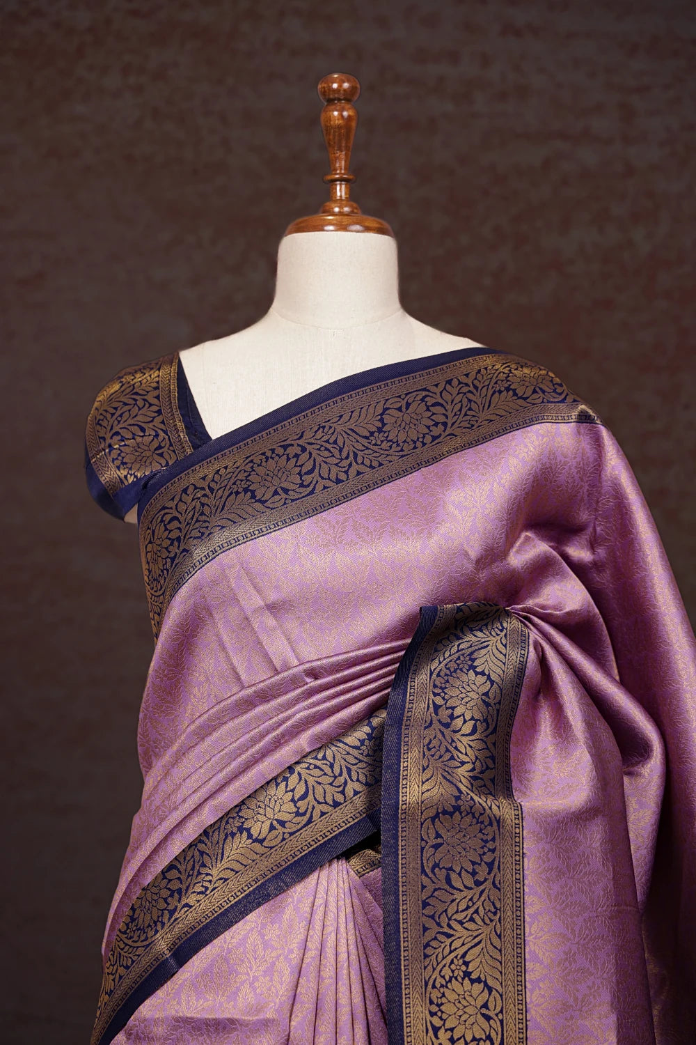 Lavender Semi Silk Saree