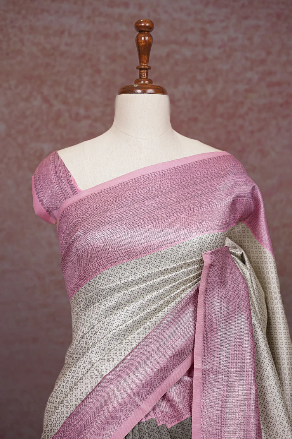 Cream Semi Silk Saree