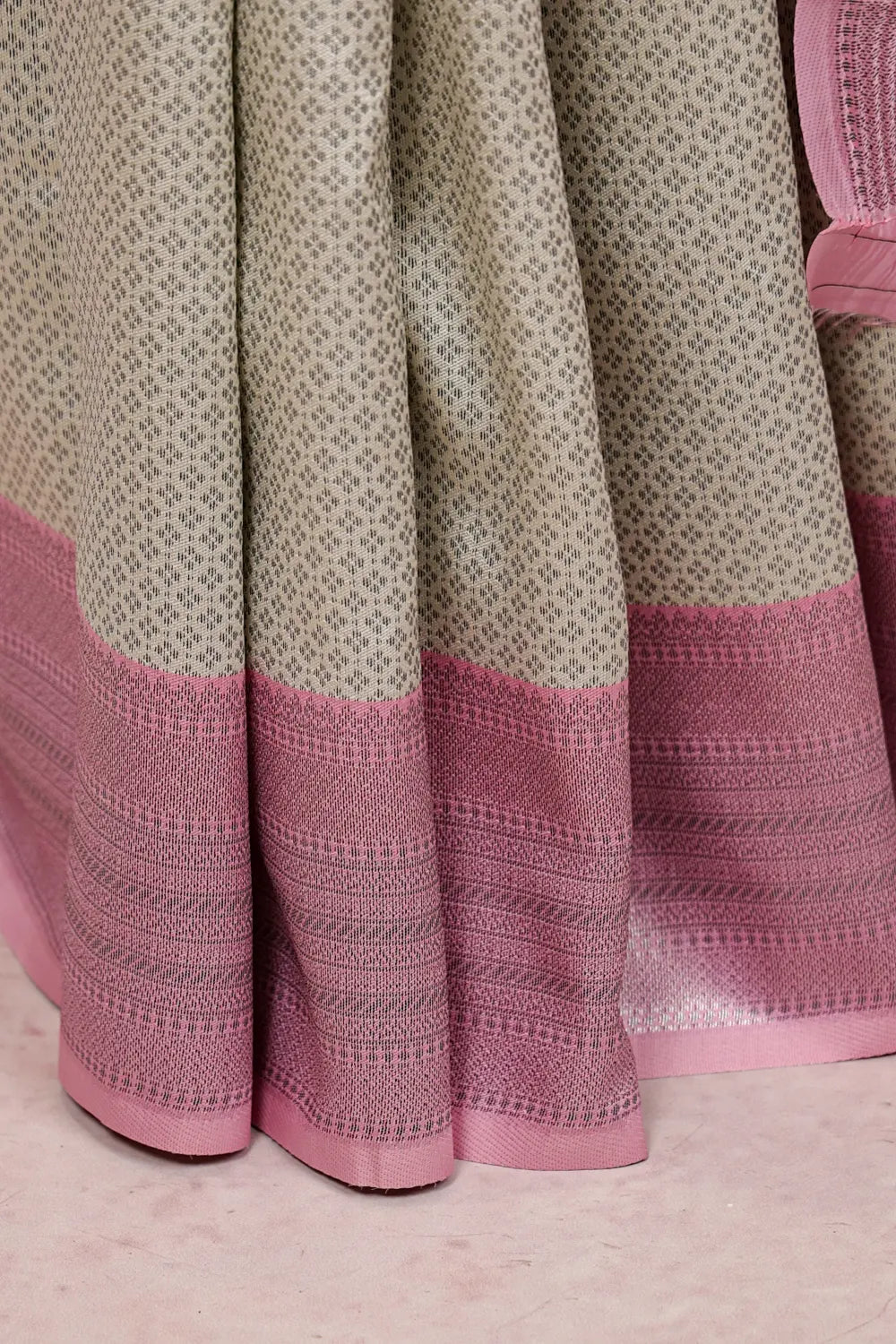 Cream Semi Silk Saree