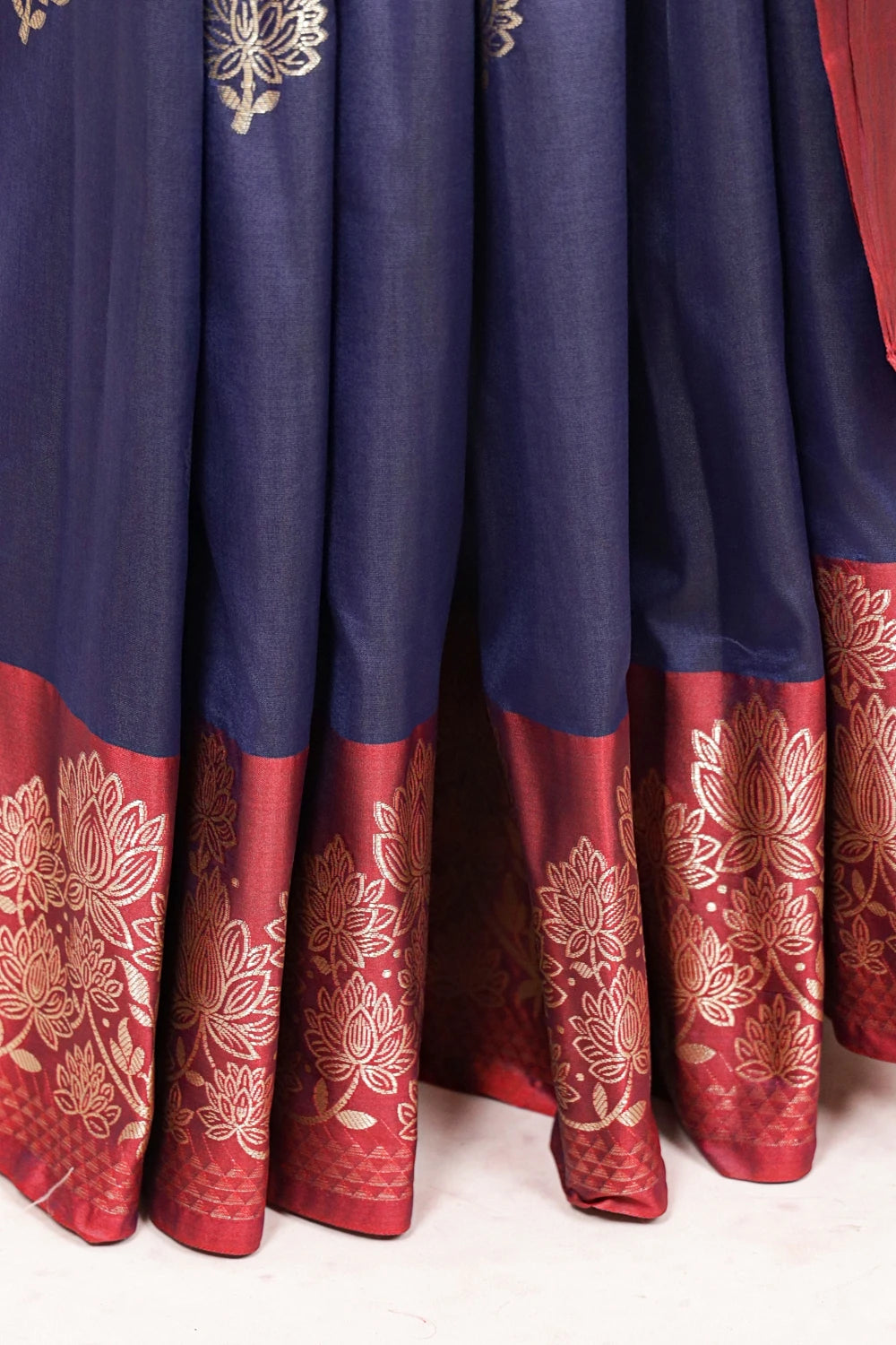 Navy Blue Semi Silk Saree