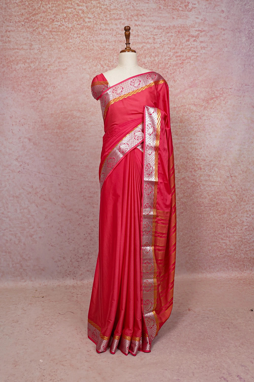 Red Rose Semi Banarasi Saree