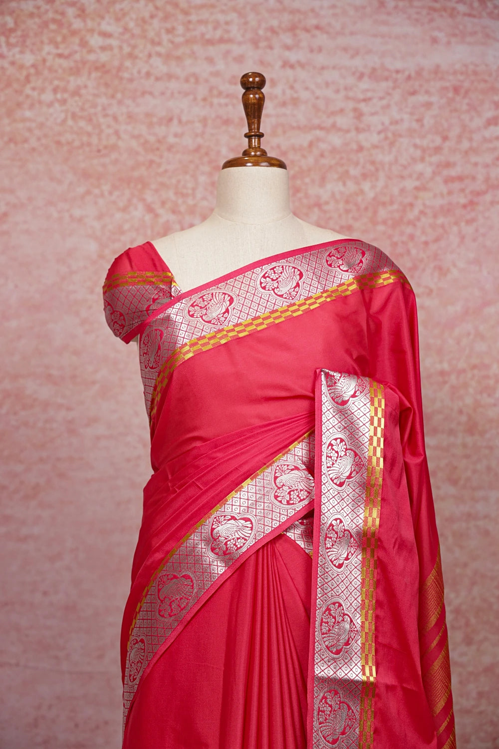 Red Rose Semi Banarasi Saree
