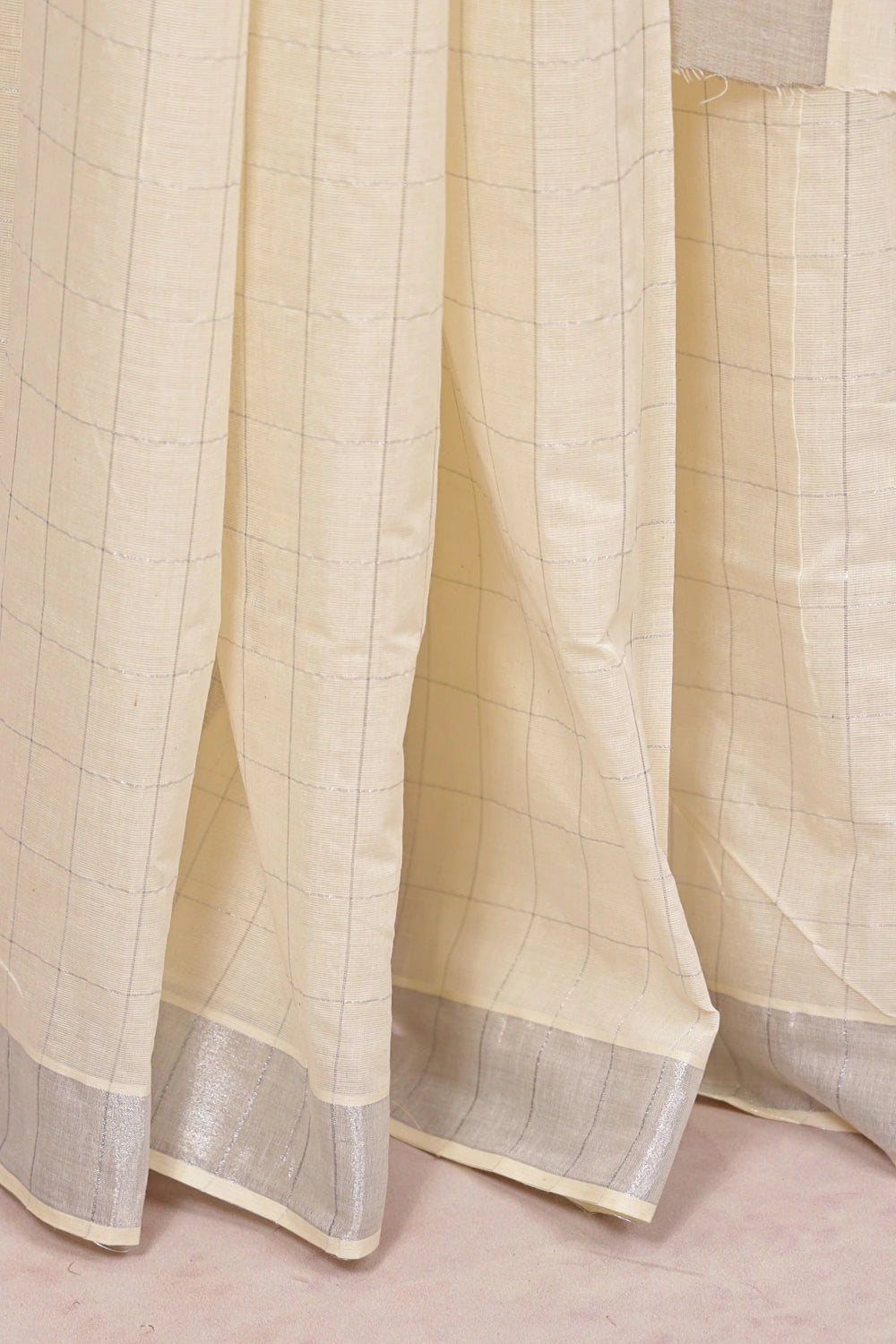 Off White Cotton Kerala Saree