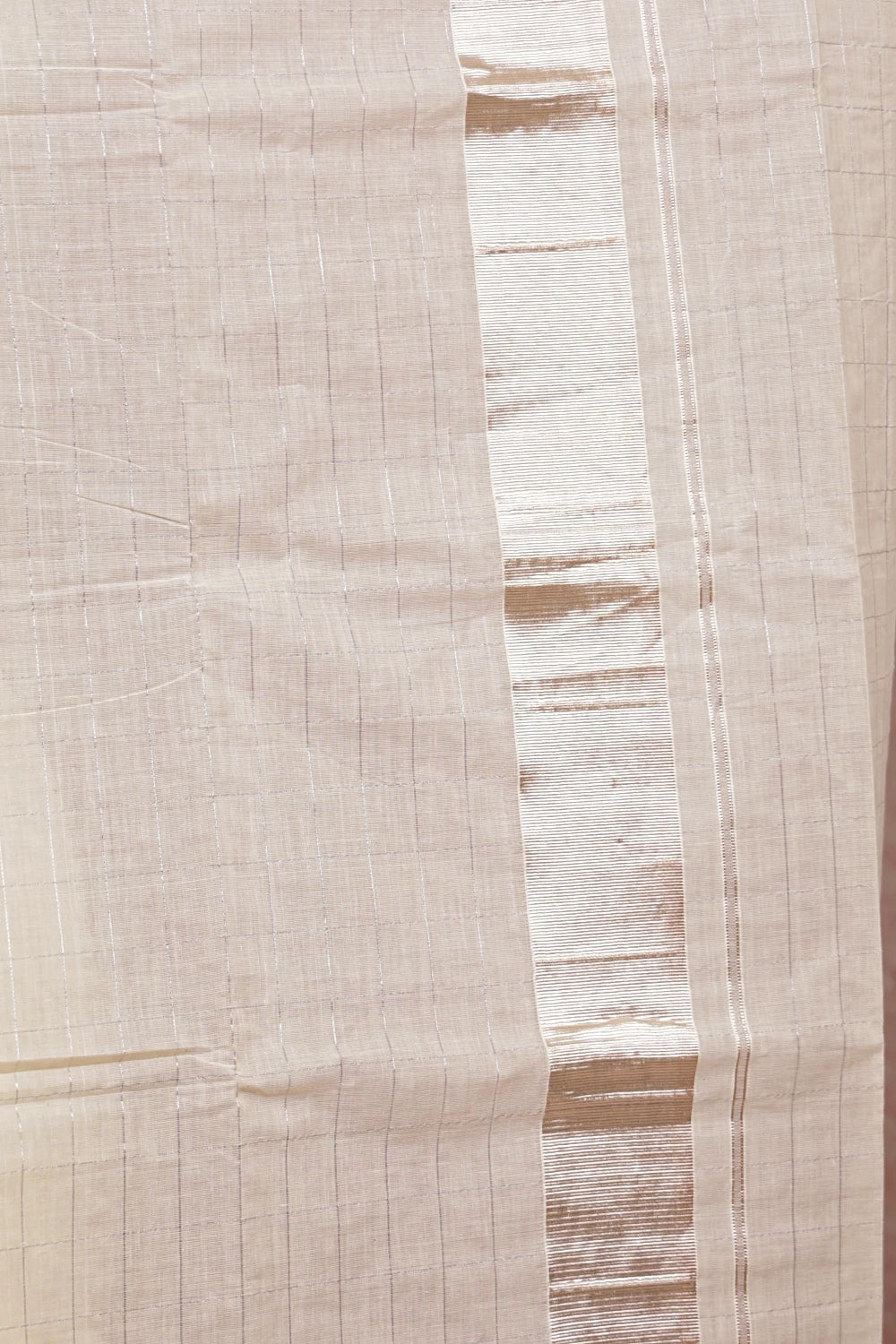 Off White Cotton Kerala Saree
