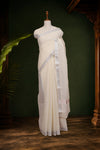 Off White Cotton Kerala Saree