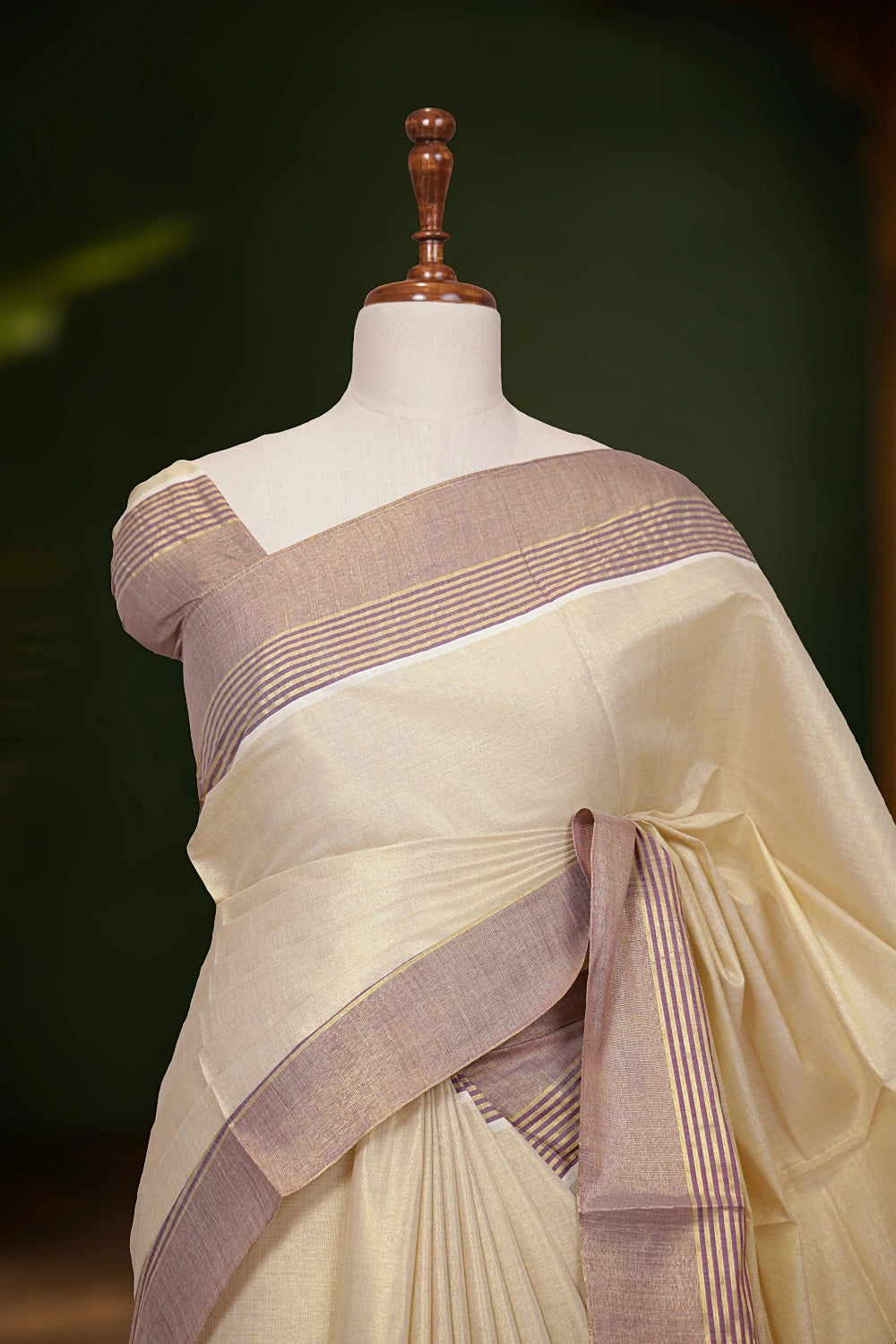 Golden Tissue Kerala Saree.