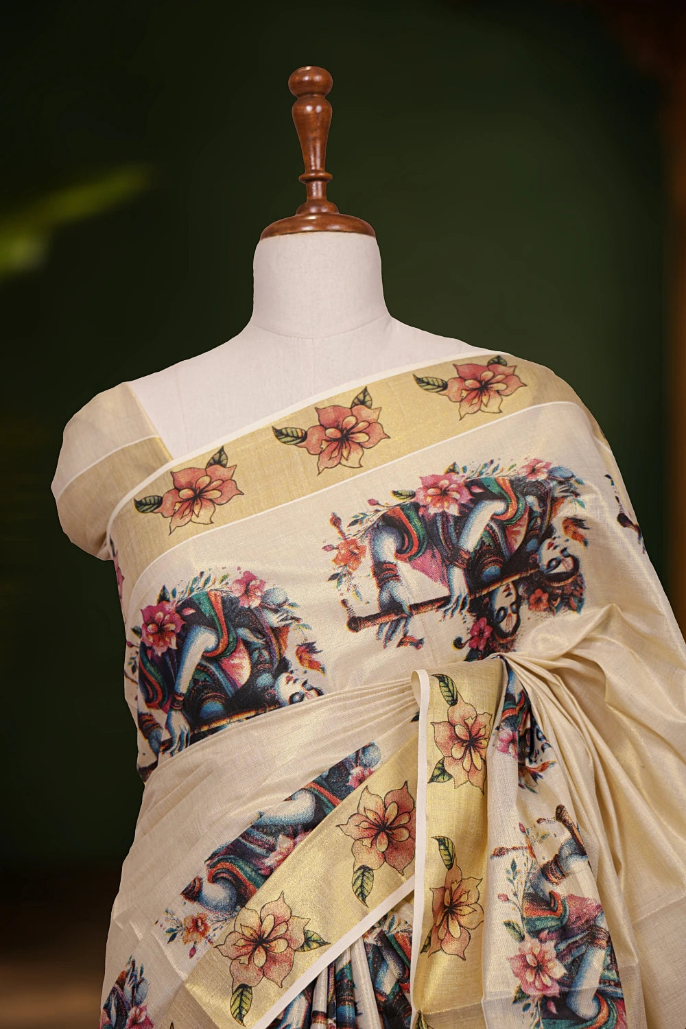 Golden Tissue Kerala Saree