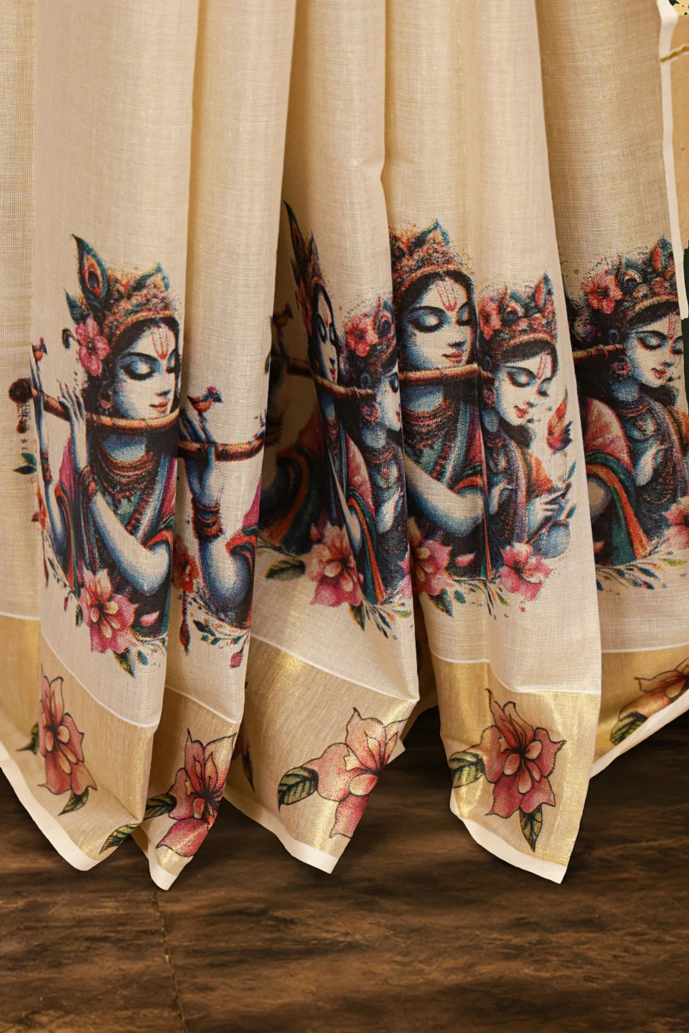 Golden Tissue Kerala Saree