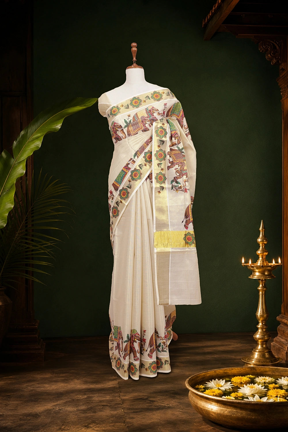 Golden Tissue Kerala Saree