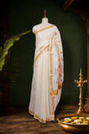 Off white Cotton Kerala Saree - Seematti