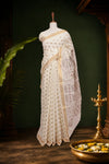 Off White Cotton Kerala Saree