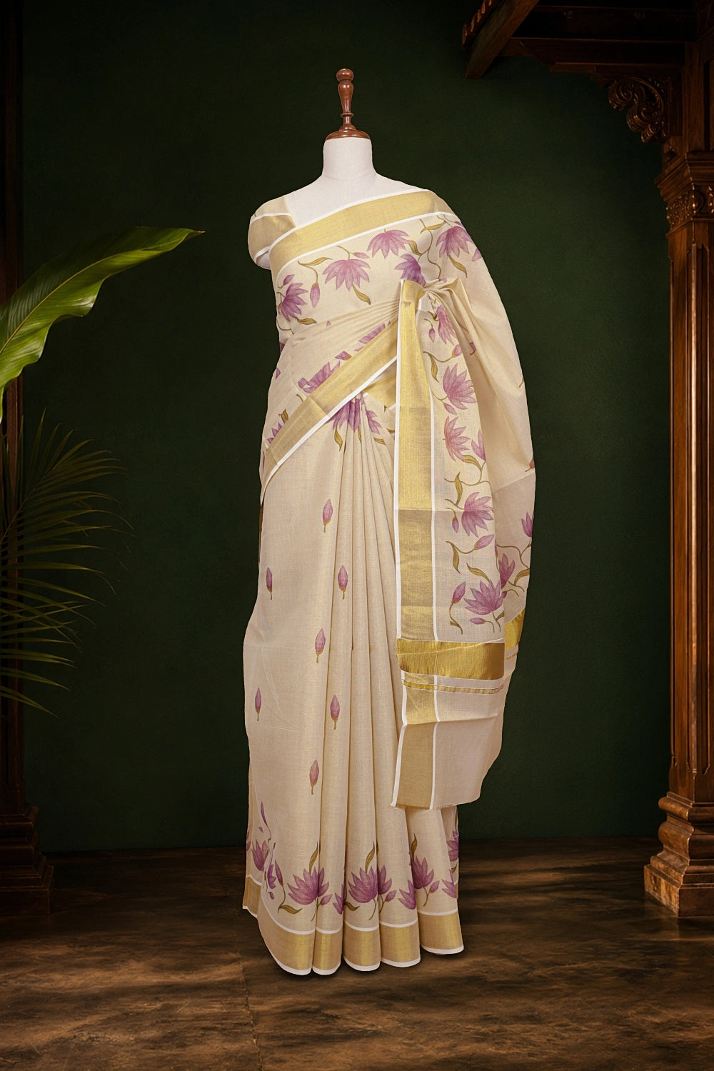 Golden Tissue Kerala Saree
