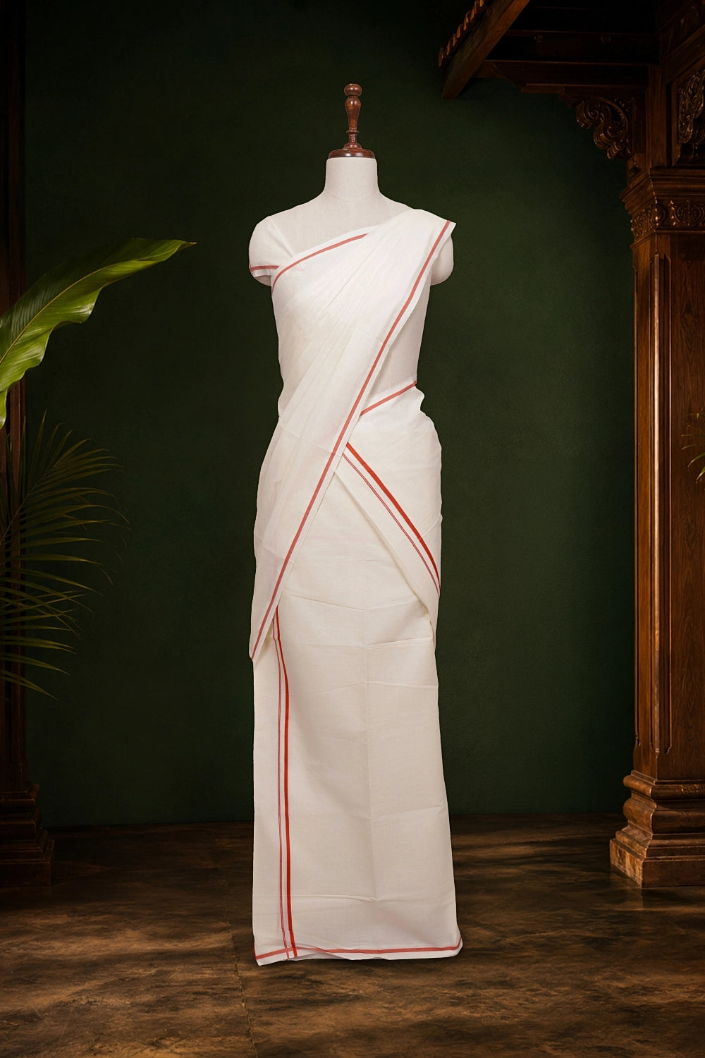 Off White Cotton Set Mundu