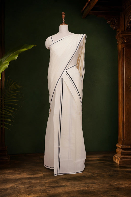 Off White Cotton Set Mundu
