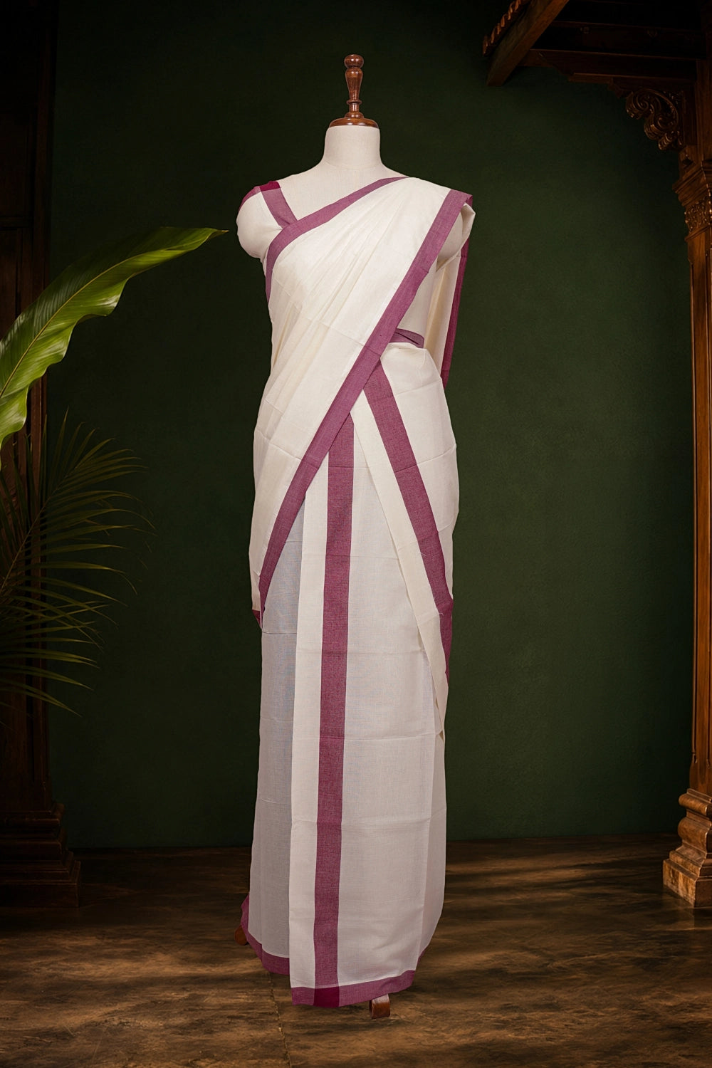 Off White Coitton Set Mundu