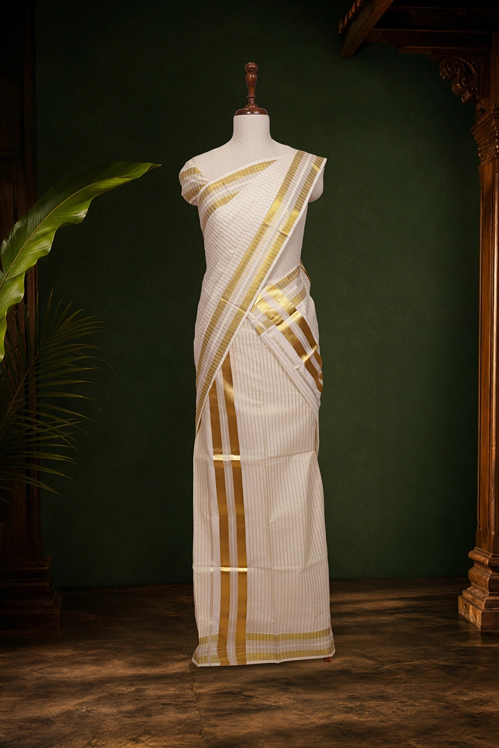 Off white Cotton Set Mundu