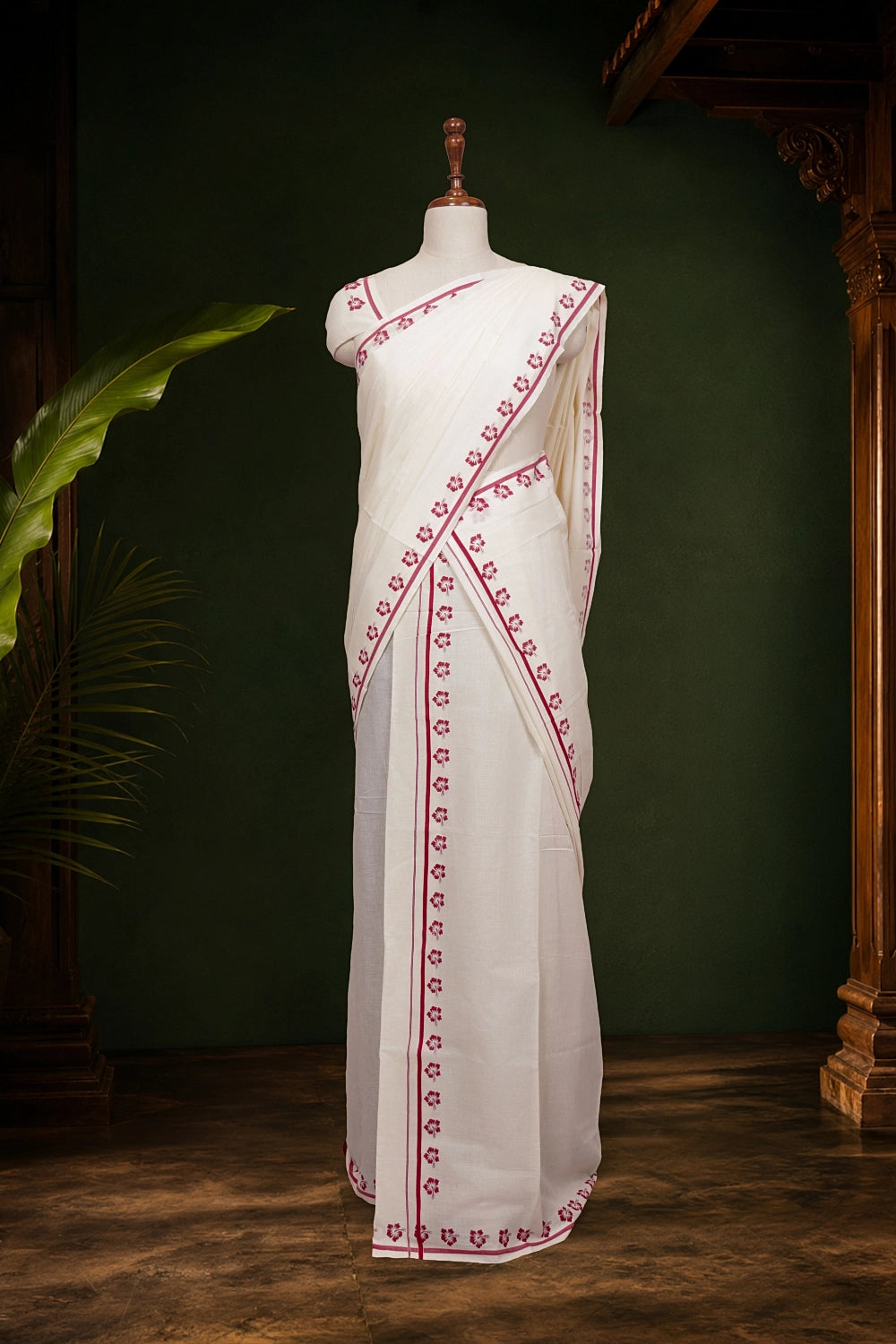 Off White Cotton Set Mundu